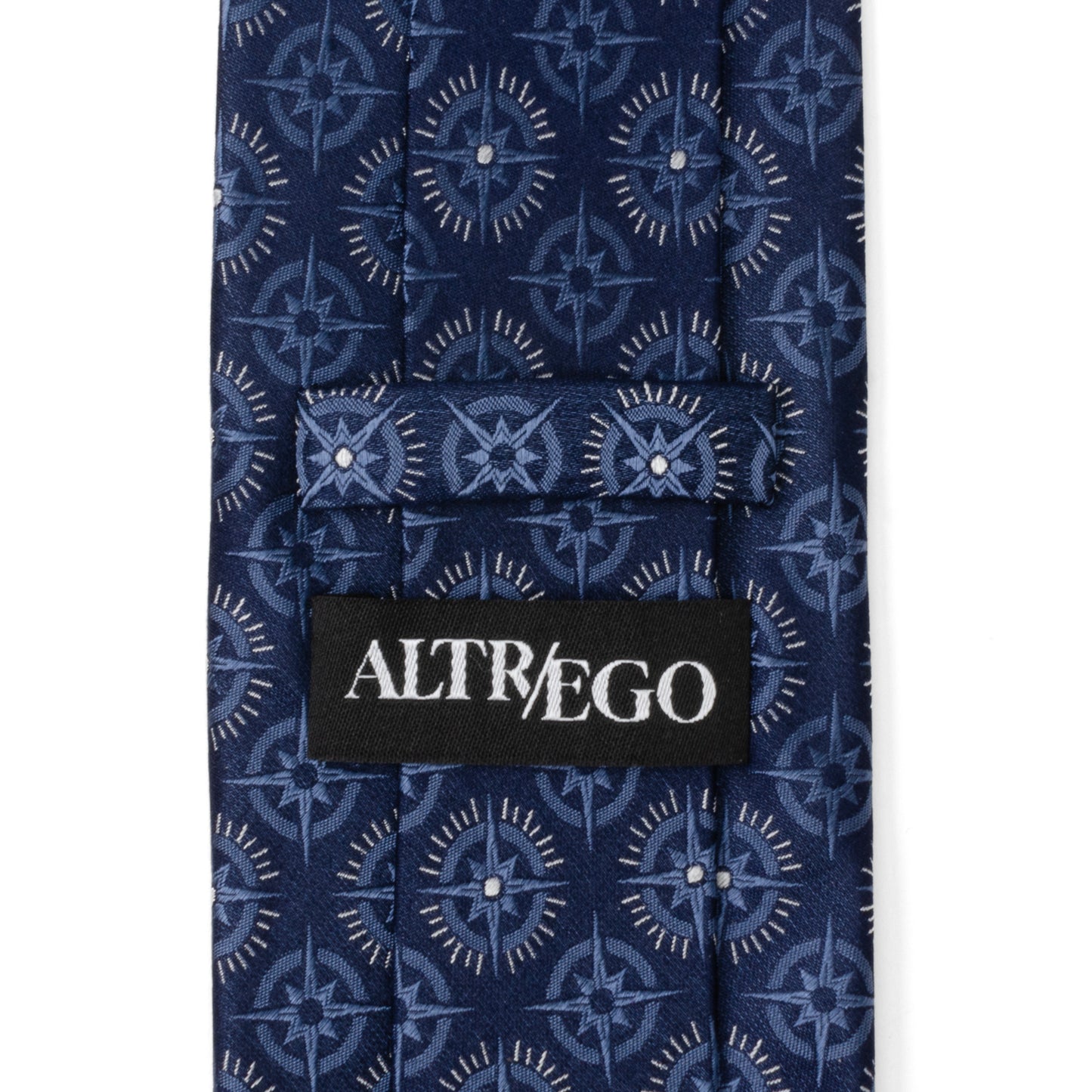 Compass Hidden Message Navy Blue Men's Tie Image 7