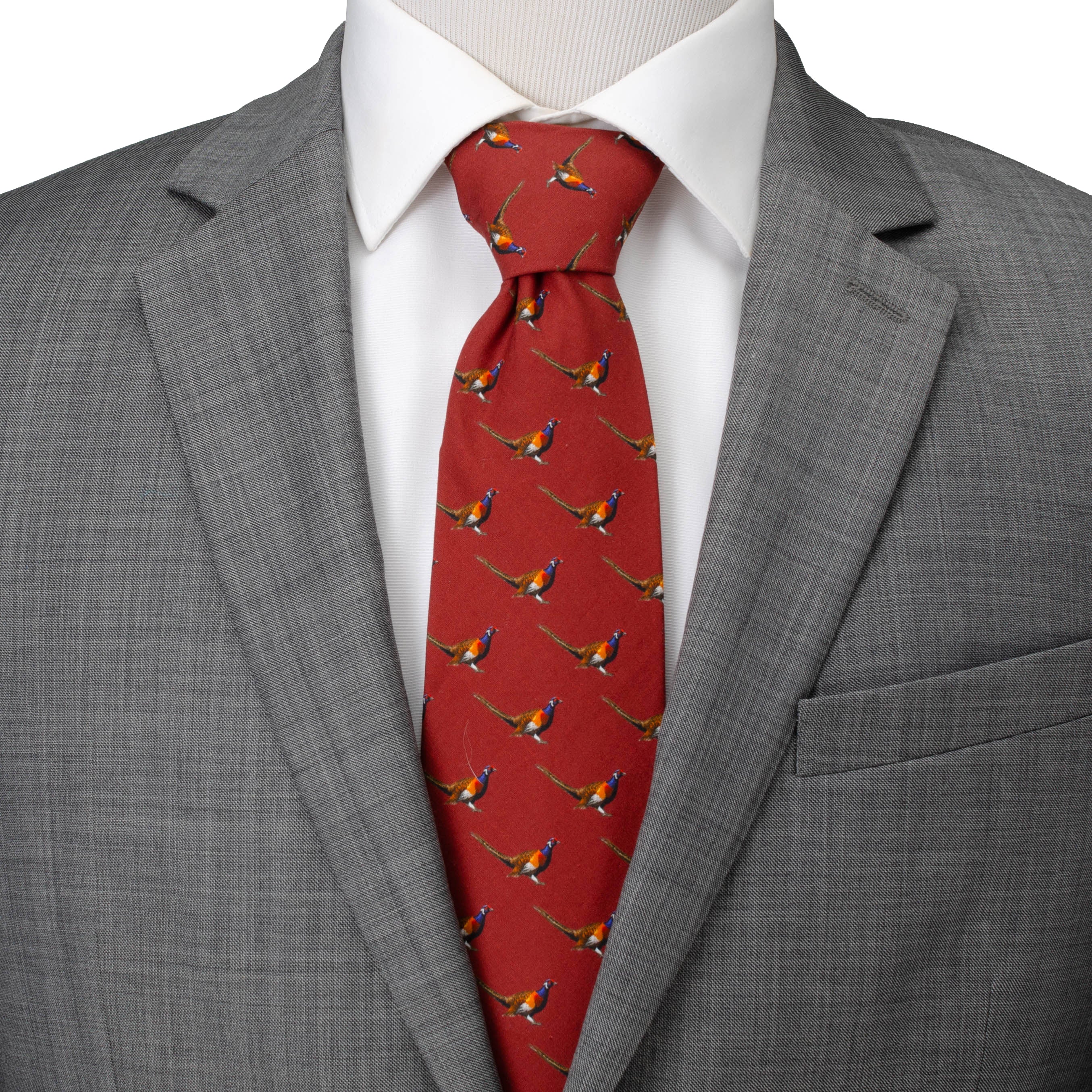 Pheasant Burgundy Men's Tie Image 2