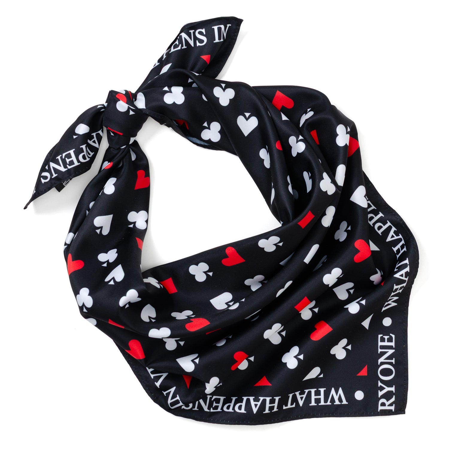 Satin Card Suits Vegas Black Scarf Image 4