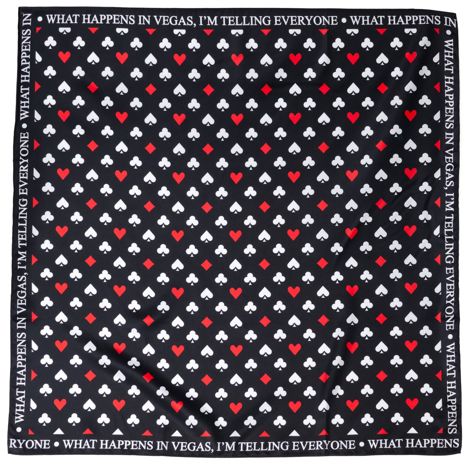 Satin Card Suits Vegas Black Scarf Image 1