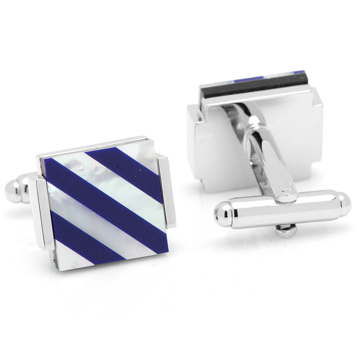 Floating Mother of Pearl Striped Cufflinks Image 2