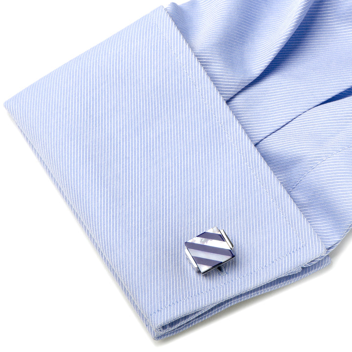 Floating Mother of Pearl Striped Cufflinks Image 3