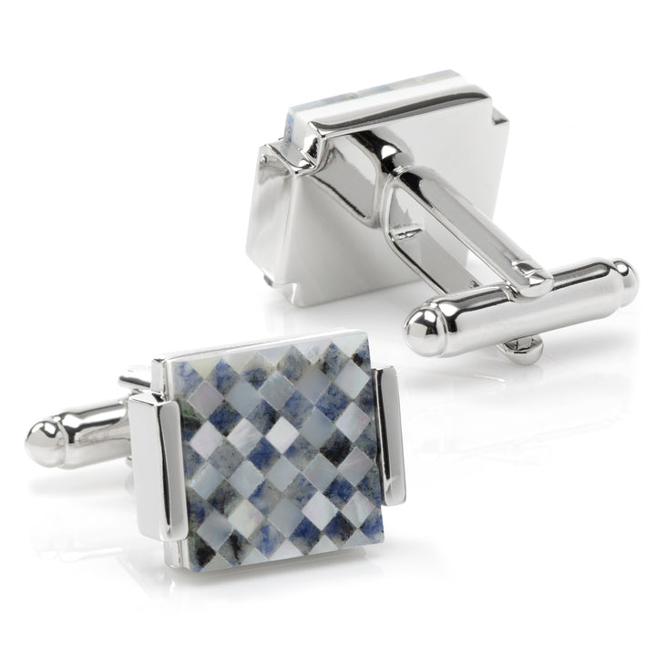 Floating Mother of Pearl Checkered Cufflinks Image 2