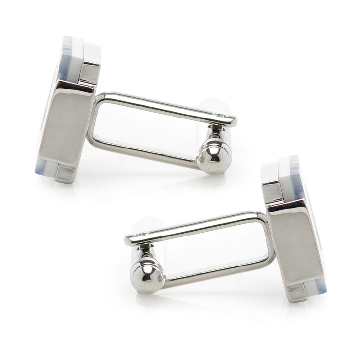 Floating Mother of Pearl Checkered Cufflinks Image 3