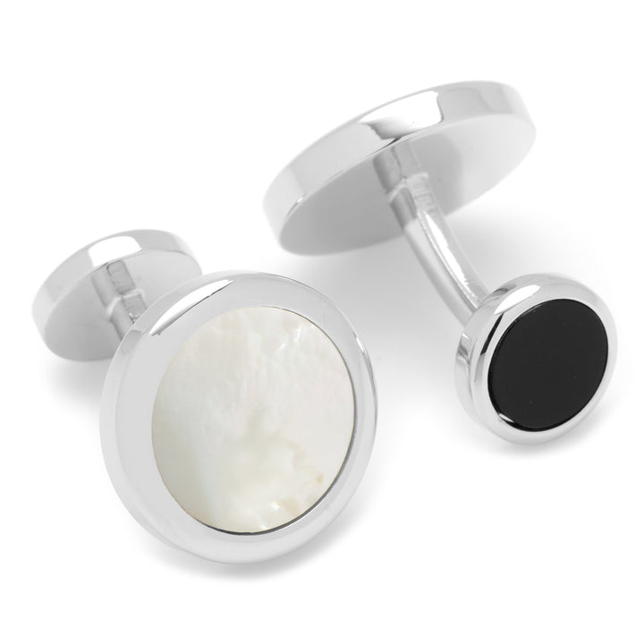 Double Sided Mother of Pearl Round Beveled Cufflinks Image 2