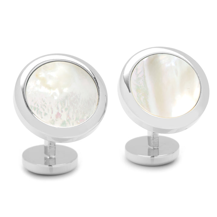 Double Sided Mother of Pearl Round Beveled Stud Set Image 5