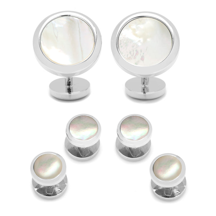Double Sided Mother of Pearl Round Beveled Stud Set Image 8