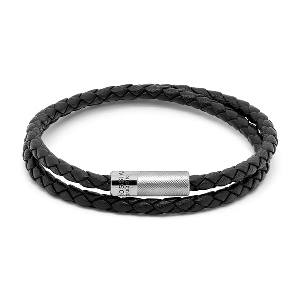 Pop Rigato Double Wrap Leather Bracelet In Black Image 1