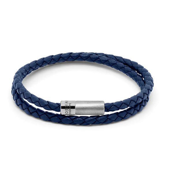 Pop Rigato Double Wrap Leather Bracelet In Navy Image 1