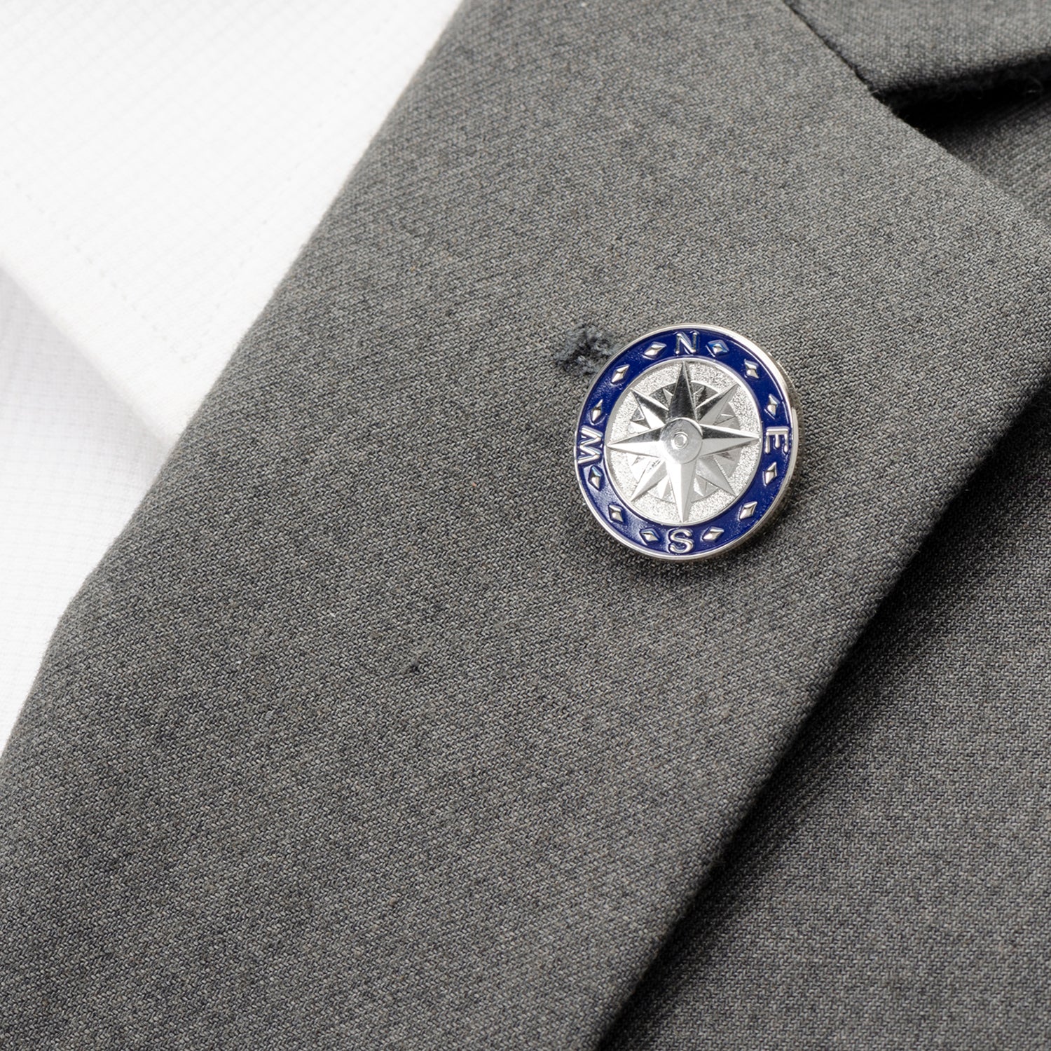 Blue Compass Lapel Pin Image 4