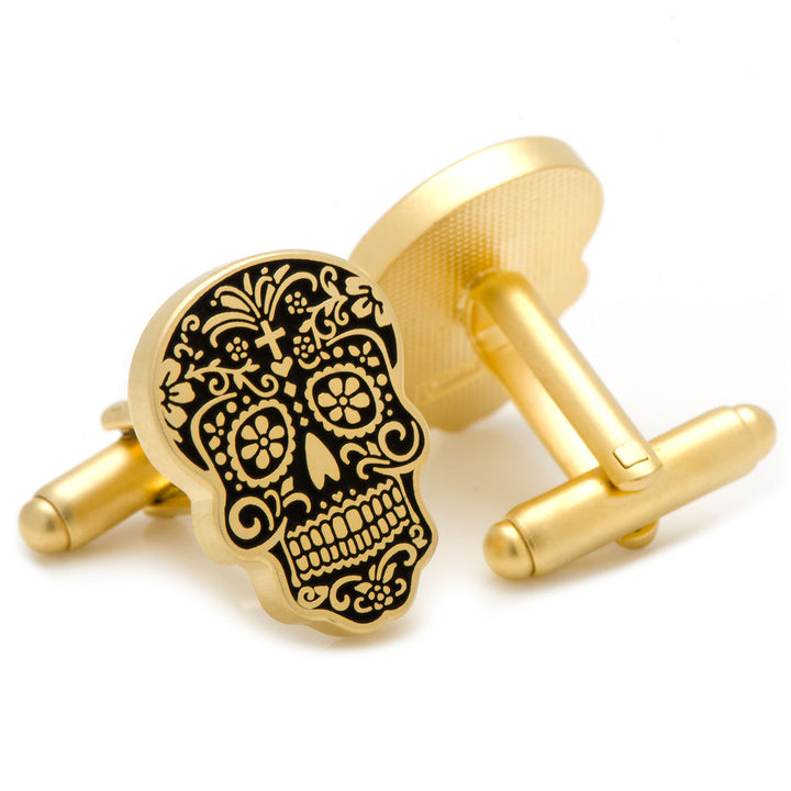 Gold Day of the Dead Cufflinks Image 2