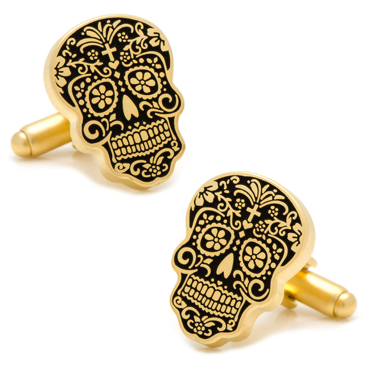 Gold Day of the Dead Cufflinks Image 1