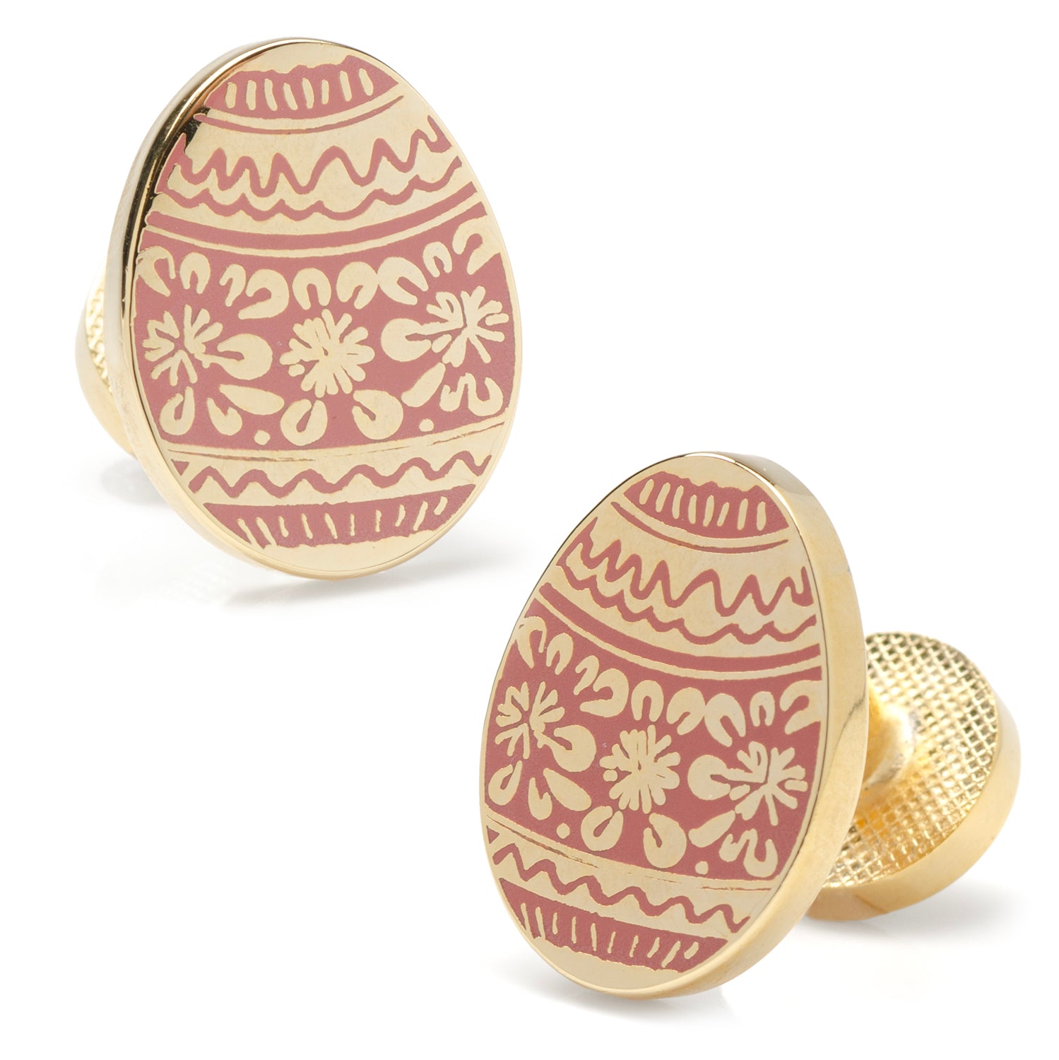 Decorative Dark Blush Egg Cufflinks Image 1