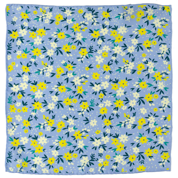 Floral Blue Pocket Square Image 1