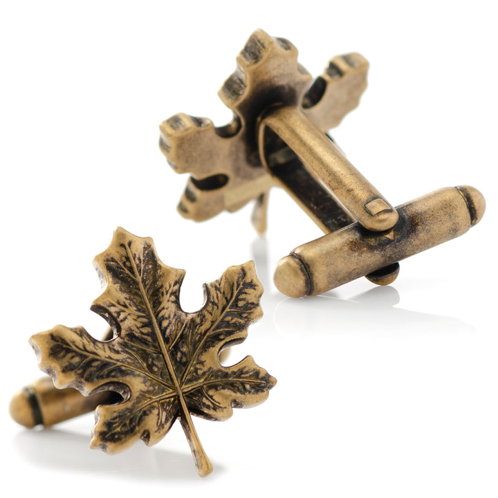 3D Maple Leaf Cufflinks Image 2