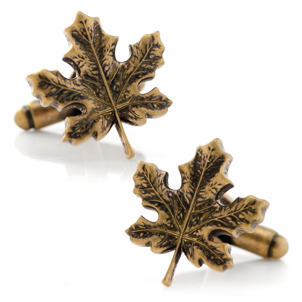 3D Maple Leaf Cufflinks Image 1