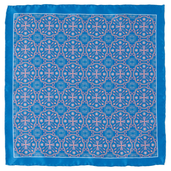 Aboriginal Ornament Patterned Blue Pocket Square Image 1