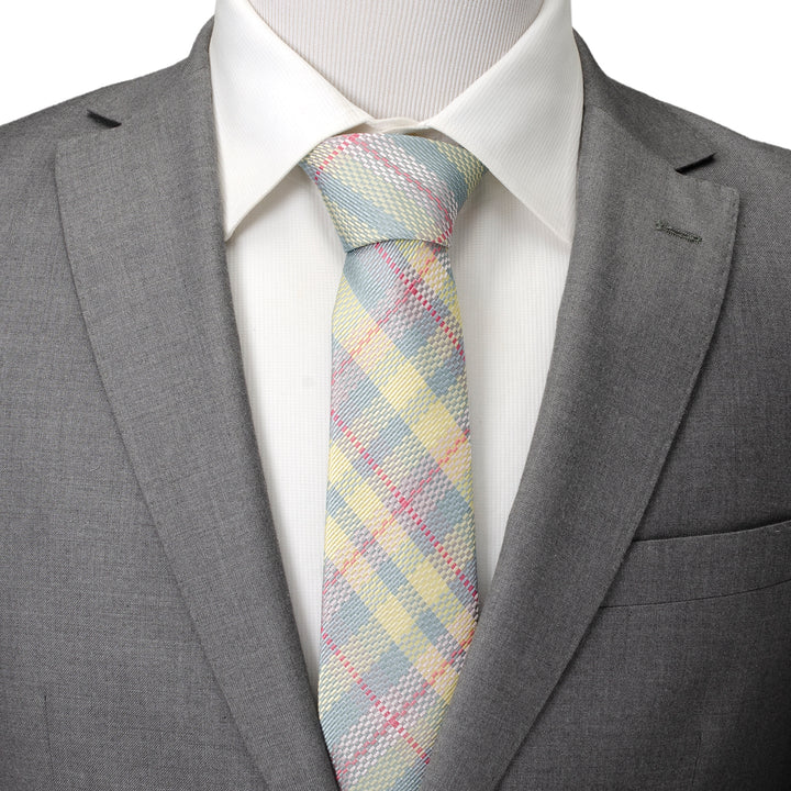 Pastel Plaid Men's Tie Image 2