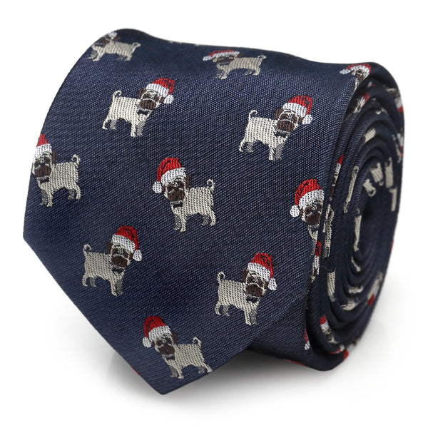 Santa Pug Men's Tie Image 1