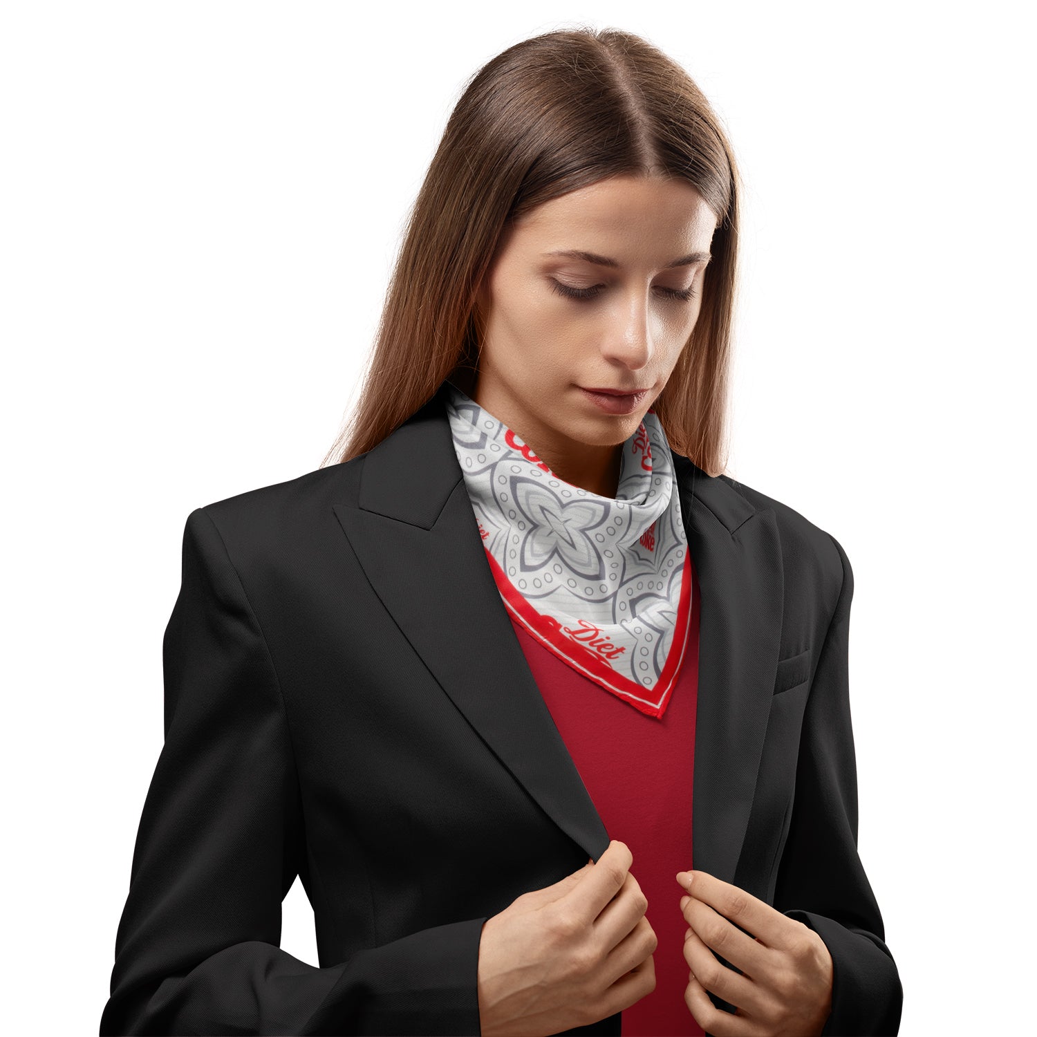 Satin Diet Coke Print Grey Scarf Image 5
