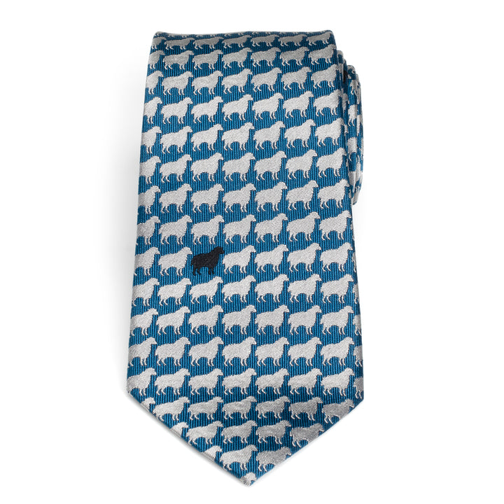 Black Sheep Blue Silk Men's Tie Image 3