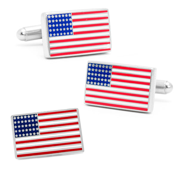 American Flag Cufflinks and Lapel Pin Gift Set Image 1