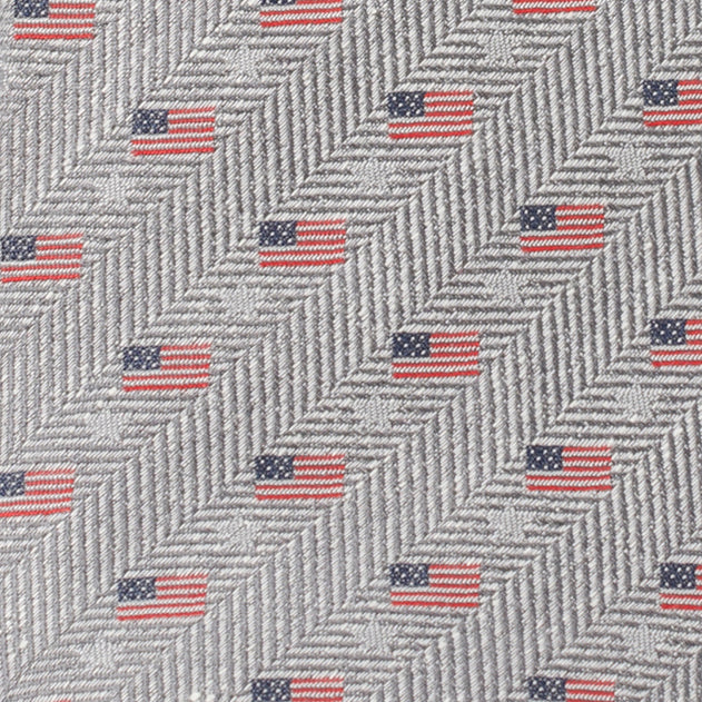 Light Gray American Flag Men's Tie Image 4
