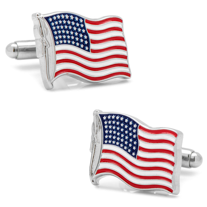 Waving American Flag Cufflinks Image 1