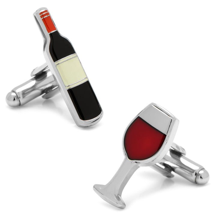 Wine and Bottle Cufflinks Image 1