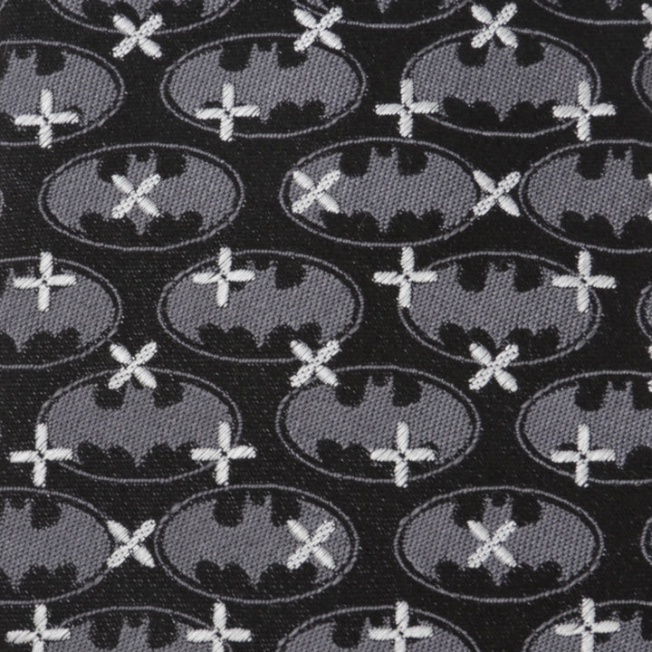 Batman Cross Black Silk Men's Tie Image 5