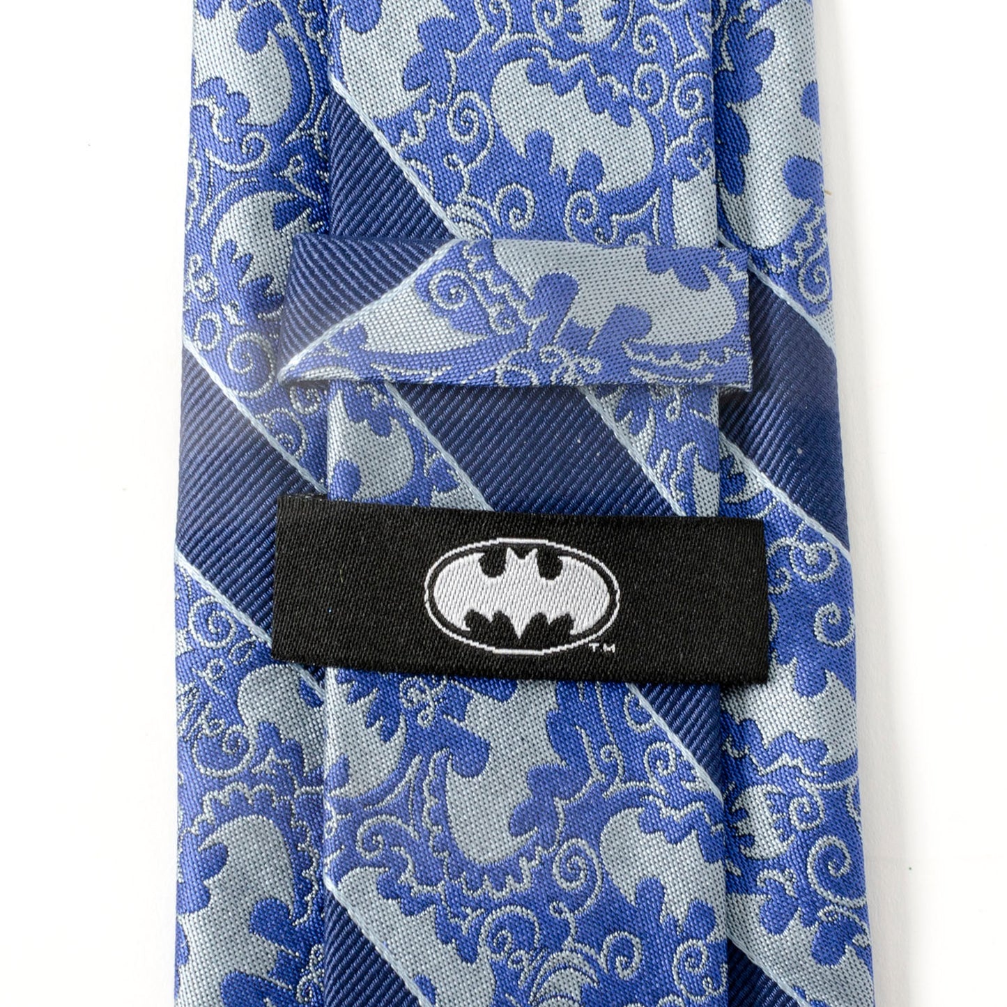 Batman Stripe Multi Emblem Blue Men's Tie Image 5