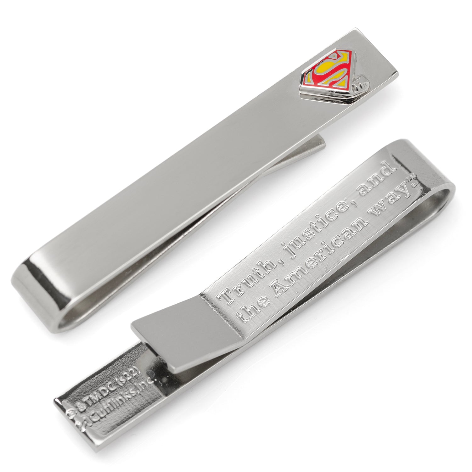 Superman Hidden Message Silver Tie Bar Image 1