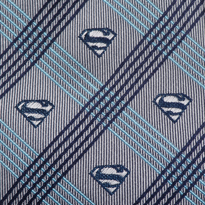 Superman Gray Plaid Tie Image 4