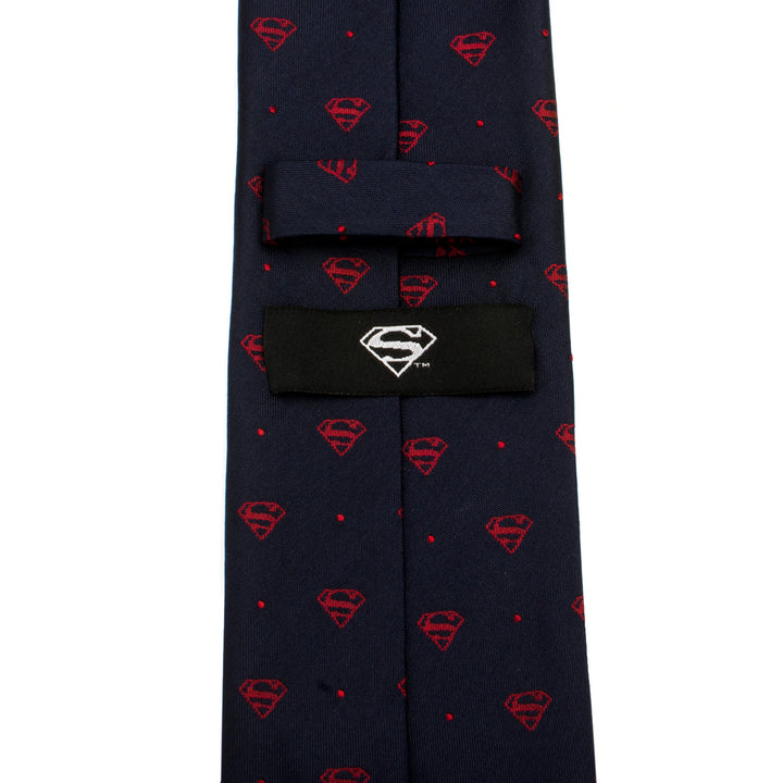 Superman Shield Navy and Red Dot Tie Image 4