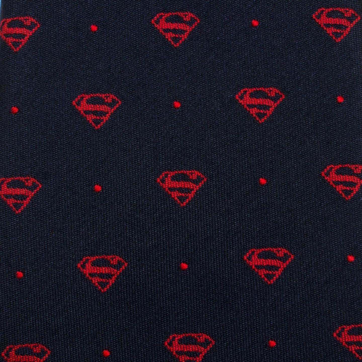 Superman Shield Navy and Red Dot Tie Image 5