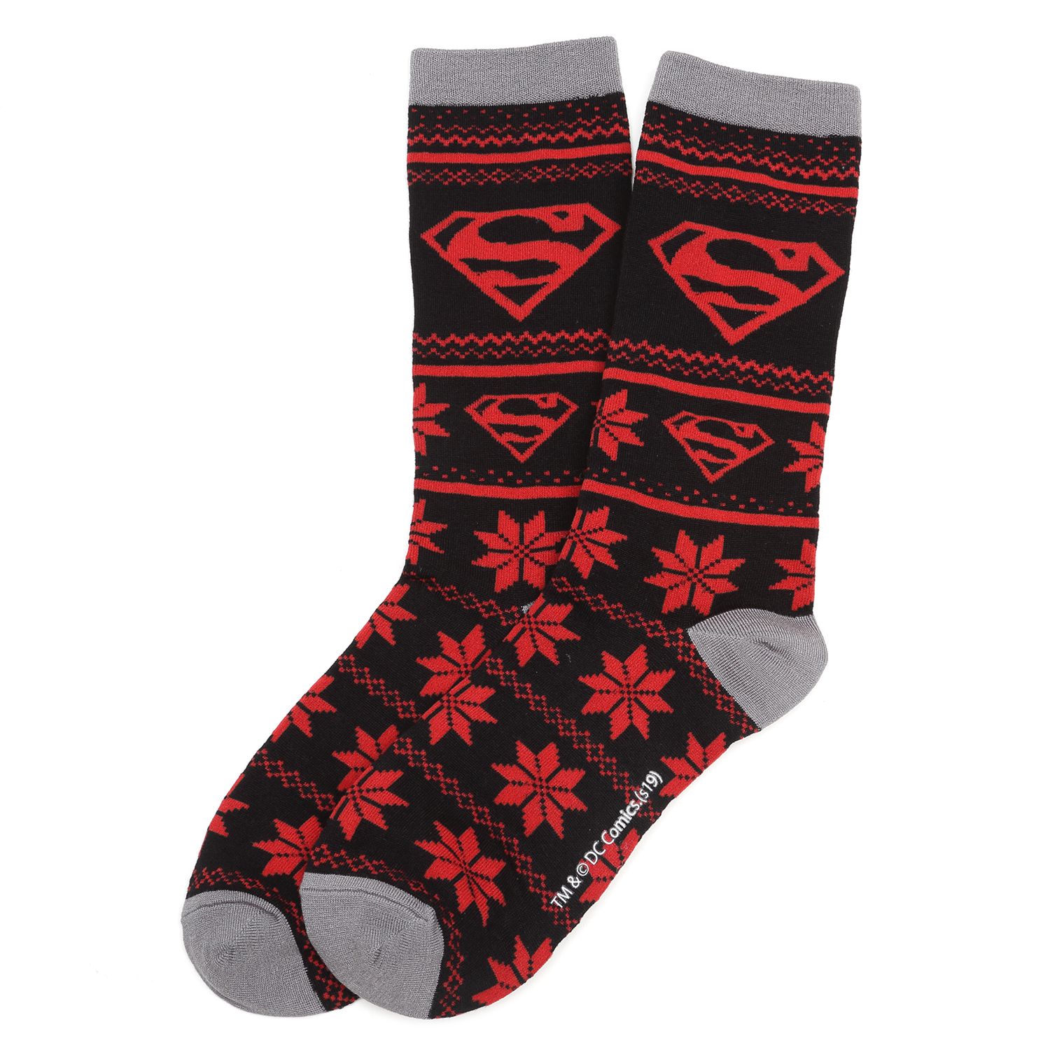 Elevate your sock game to the next level with this Superman sock gift set. Our cushiony-soft Superman socks for men feature the iconic Man of Steel logo in three distinct patterns, including navy blue, black & red, and diamond gray. You'll be the snazziest superhero fan in town. Officially licensed by DC Comics. Image 4