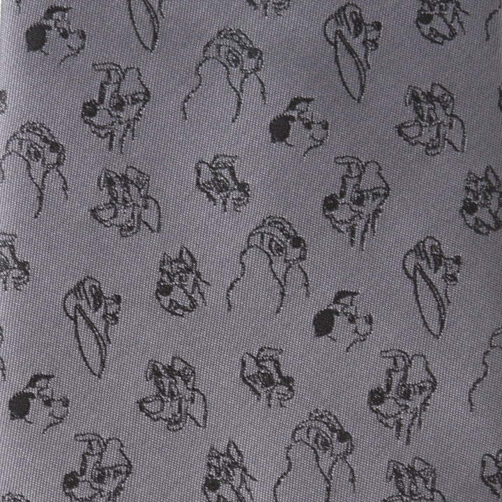 Dog Print Gray Men's Tie Image 4