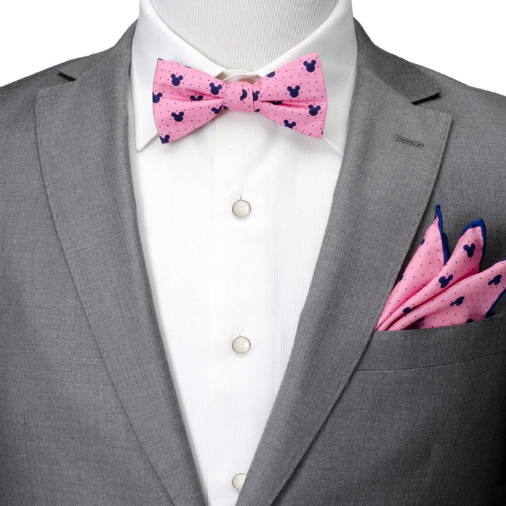 Mickey Silhouette Pink Dot Pre-tied Bow Tie Image 2