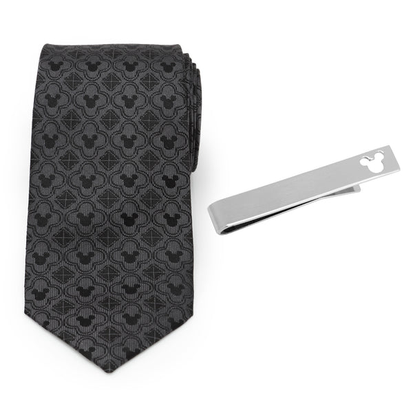 Mickey Mouse Black Necktie and Tie Bar Gift Set Image 1