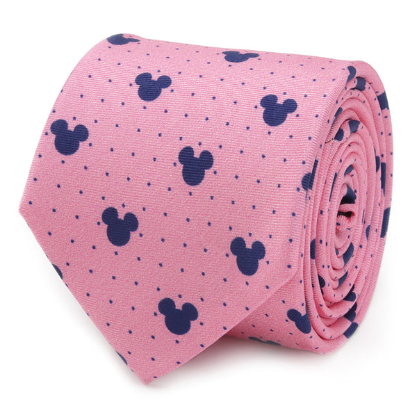 Mickey Mouse Dot Pink Men's Tie Image 1