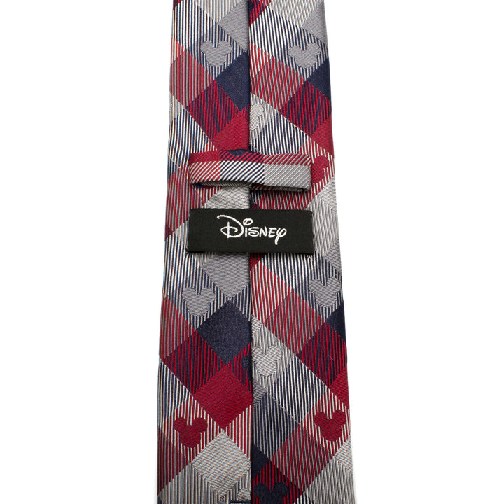 Mickey Mouse Red and Blue Plaid Mens Tie Image 4