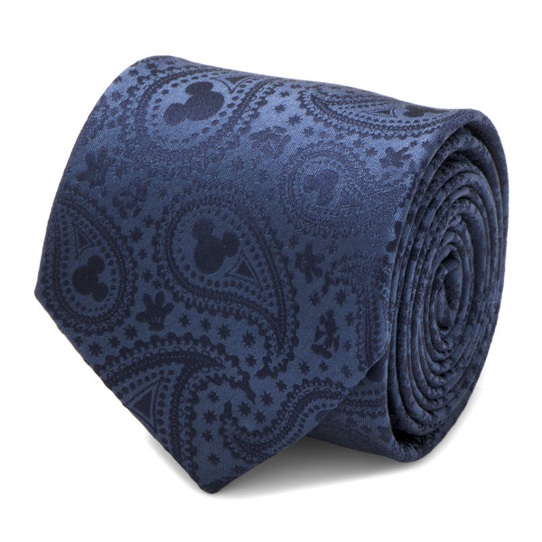 Mickey Mouse Navy Paisley Mens Tie Image 1