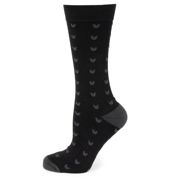 Mickey Silhouette Motif Black Men's Socks Image 1
