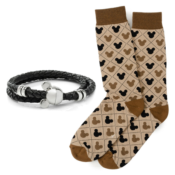 Mickey Silhouette Sock and Bracelet Gift Set Image 1