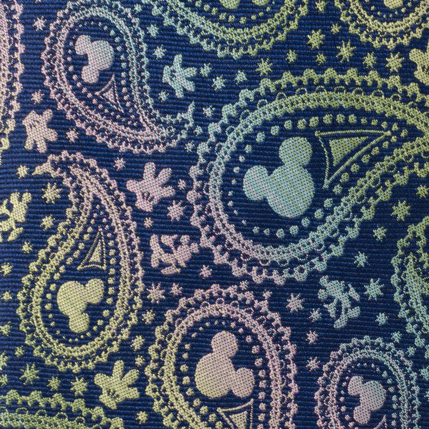 Mickey Silhouette Iridescent Paisley Navy Tie Image 5