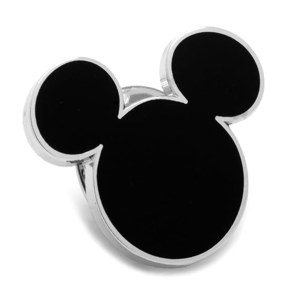 Black Mickey Mouse Silhouette Lapel Pin Image 1