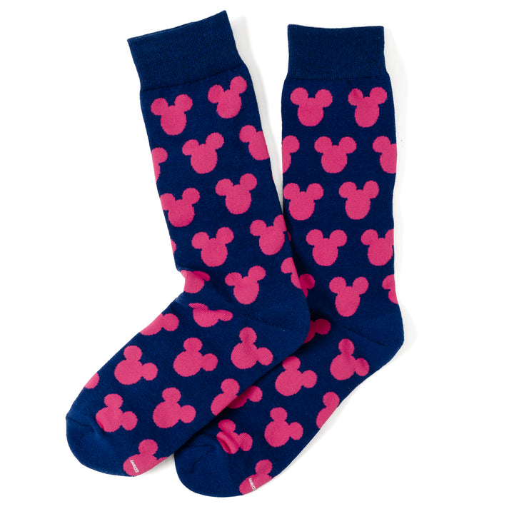 Mickey Silhouette Pink Navy Socks Image 2