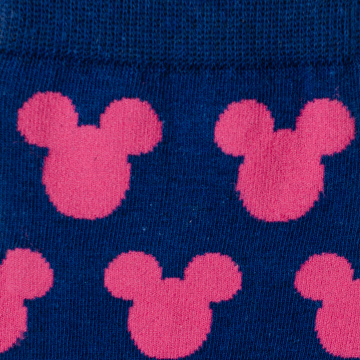 Mickey Silhouette Pink Navy Socks Image 3