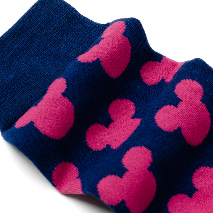 Mickey Silhouette Pink Navy Socks Image 4