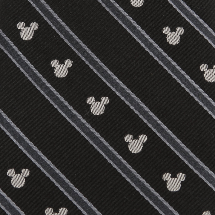 Mickey Mouse Stripe Black Men's Tie Image 4